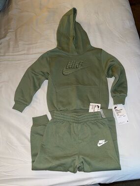 Nike Kids Olive Green Hoodie & Joggers Set